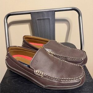 Tommy Hilfiger Men’s 8.5 Brown Leather Driving Loafers Slip On Moc Toe